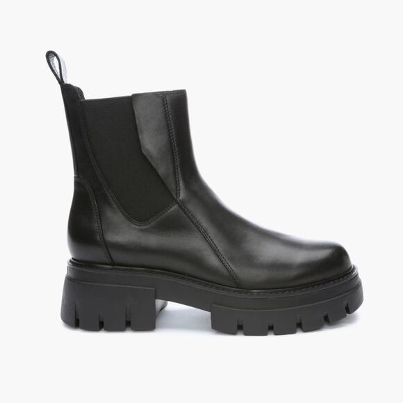 ASH Links Black Leather Platform‎ Chelsea Boots US 5 EU 35 Lug Sole Chunky Heel - Picture 10 of 16